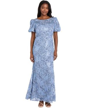 R & M Richards Lace And Sequin Gown - Natural