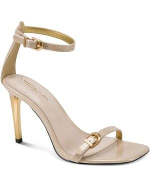 Donna Karan Pryce Buckle Ankle-strap Dress Sandals - Metallic