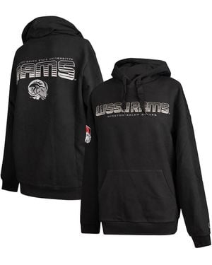 FISLL Winston-salem State Rams Puff Print Sliced Pullover Hoodie - Black