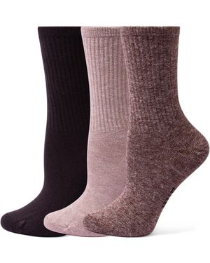 Hue 3 Pack Crew Socks - Purple