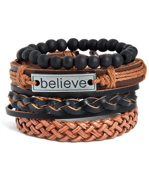 SOH Braided Multi-layer Bracelet - Brown