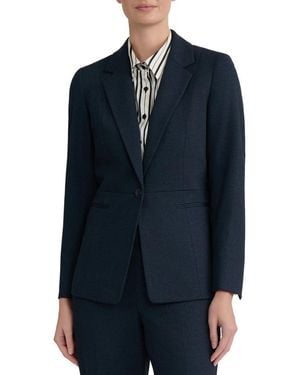 Kasper Notch-collar Waist-seam Blazer - Blue