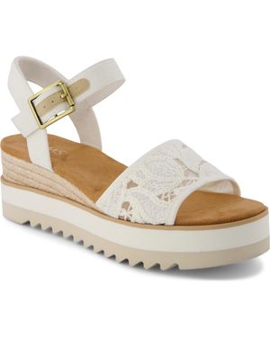 TOMS Diana Platform Wedge Sandals - Metallic