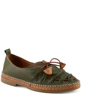Spring Step Berna Leather Slip-on Shoes - Brown