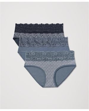 Pact Lace Waist Brief 3-pack - Blue
