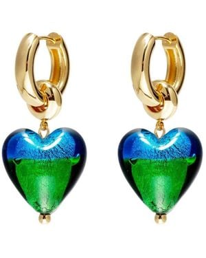 Classicharms Esmee Glaze Heart Dangle Earrings - Blue