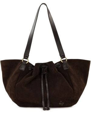 Patricia Nash Mads Drawstring Suede Small Tote Handbag - Black