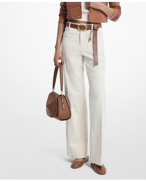 Michael Kors Violette Mid-rise Flared Jeans - White