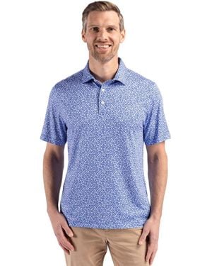 Cutter & Buck Pike Eco Flora Print Recycled Polo - Blue