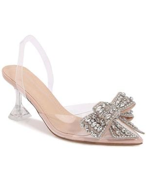 BERNESS Nina Crystal Bow Heels - White