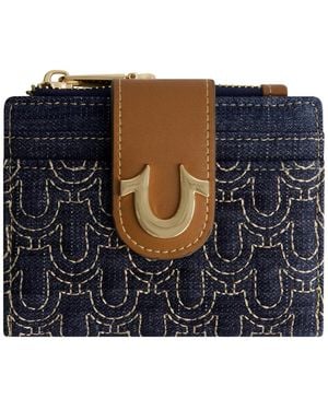 TRUE RELIGION Horseshoe Quilted Small Wallet - Blue