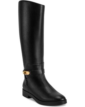 Donna Karan Block Heel Donna Thompson Riding Boots - Black