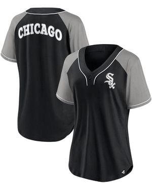 Fanatics Chicago White Sox Ultimate Style Raglan V-neck T-shirt - Black