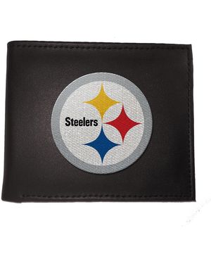 Evergreen Enterprises Pittsburgh Steelers Synthetic Leather Embroidered Bifold Wallet - Black