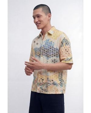 Desigual Embroidered Printed Shirt - Gray