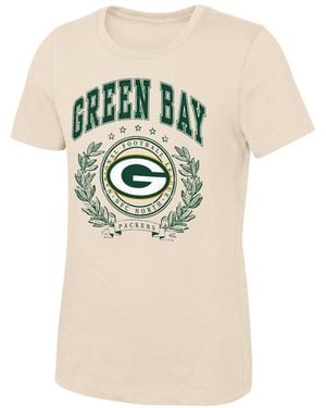 Outerstuff Girls' 4-16 Green Bay Packers Undefeated Screen-print Crewneck T-shirt - White