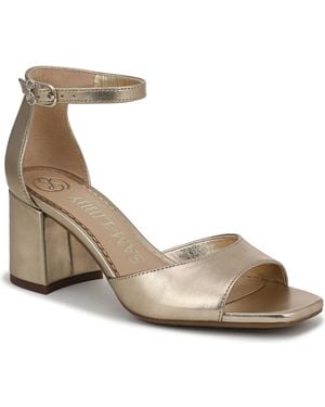Sam & Libby Leanne Block Heel Dress Sandals - Metallic