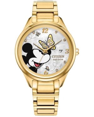 Citizen Mickey Mouse -tone Stainless Steel Bracelet Watch 37mm - Metallic