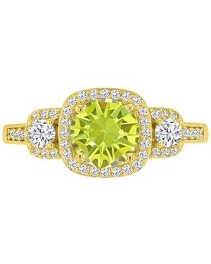 Macy's 14k -plated En Crystal Halo Bridal Ring - Yellow