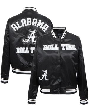 Pro Standard Alabama Crimson Tide Satin Cultivated-pearl Full-snap Jacket - Black