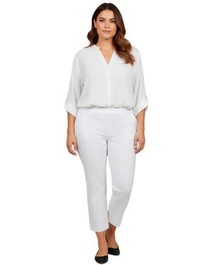 Avenue Super-stretch Straight Ankle Pull-on Pant - White