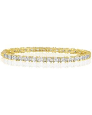Simona Radiant Square 4-prong Cz Bangle - White