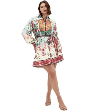 City Chic Ezra Dreamscape Print Mini Dress - White