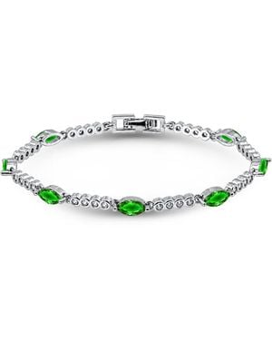 Macy's Marquise Emerald Green Cubic Zirconia Stones Bracelet