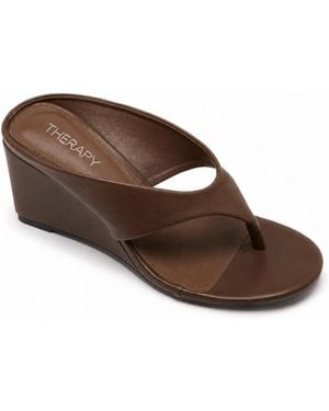 Therapy Australia Sera Round Toe Wedge Thong Heel - Brown