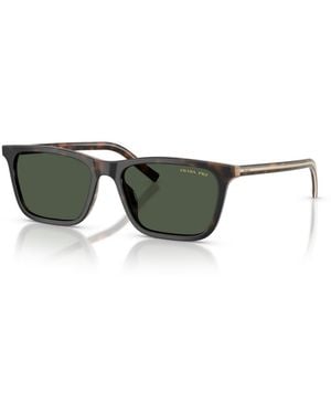 Prada Polarized Rectangle Sunglasses Pr D19s - Green