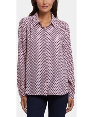 NYDJ Point Collar Modern Top - Purple