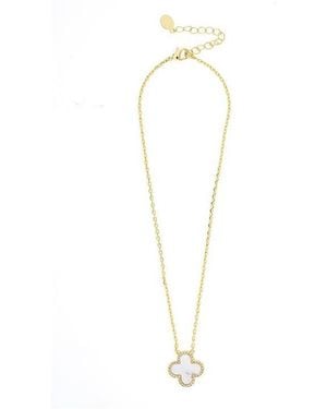 Rivka Friedman Mother Of Pearl Flower Solitaire Pendant - Black