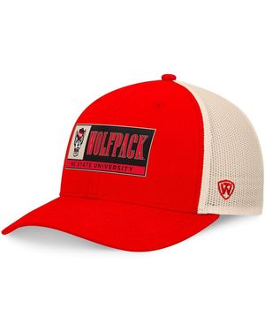 Top Of The World Red/natural Nc State Wolfpack Bennett Truckerâ Adjustable Hat