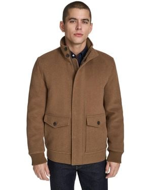 Cole Haan Stand-collar Long-sleeve Bomber Jacket - Brown