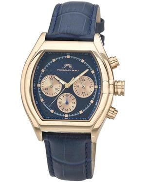 Porsamo Bleu Roman Chronograph Genuine Leather Rose Tone And Watch 1293crol - Gray