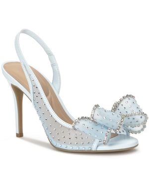 INC International Concepts Hallee Round Toe Embellished Mesh Sandals - Blue
