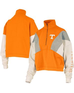 Pressbox Tennessee Volunteers Ferrara Color Block Quarter-zip Sweatshirt - Orange