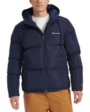 Champion Quilted Full-zip Hooded Puffer Jacket - Blue