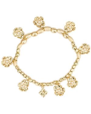Patricia Nash Gold-tone Beaded Charm Stretch Bracelet - Metallic
