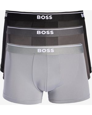 BOSS Boss By 3-pk. Logo Waistband Trunks - Gray