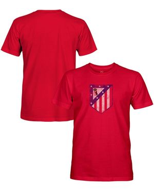 1863fc Atletico De Madrid Badge Short Sleeve Cotton T-shirt - Red
