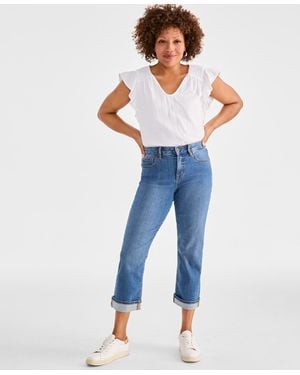 Style & Co. Mid-rise Curvy Capri Jeans - Blue