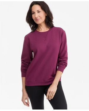 Style & Co. Long-sleeve Crewneck Sweatshirt - Purple