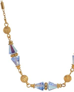 2028 Gold Tone Bead Collar Necklace - Metallic