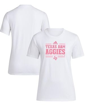 adidas Texas A&m aggies 2024 Breast Cancer Awareness Pregame T-shirt - White