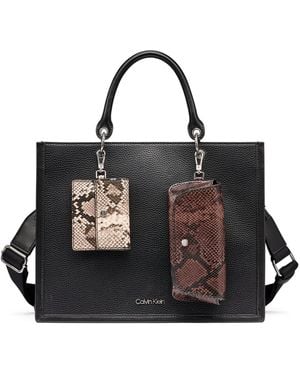 Calvin Klein Kieran Faux Leather Satchel - Black