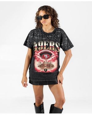 Gameday Couture San Francisco 49ers Sky's The Limit Micro Rhinestone Relaxed-fit T-shirt - Red