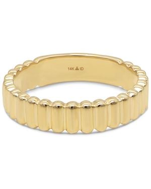 DEVATA Ribbed Band Ring - Metallic