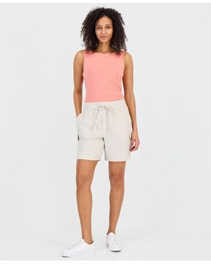 Style & Co. Cotton Gauze Pull-on Cargo Shorts - White