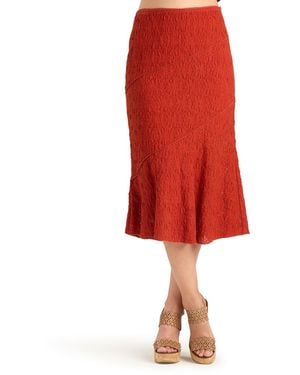 Bcx Lace Knit Seamed Pull-on Midi Skirt - Red